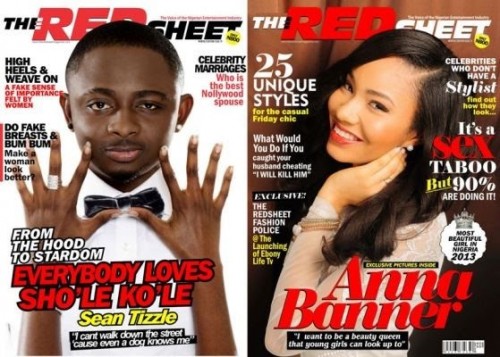 Fast Raisng Star, Sean Tizzle And MBGN Queen, Anna Banner Cover Red Sheet’s August Edition.